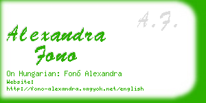 alexandra fono business card
